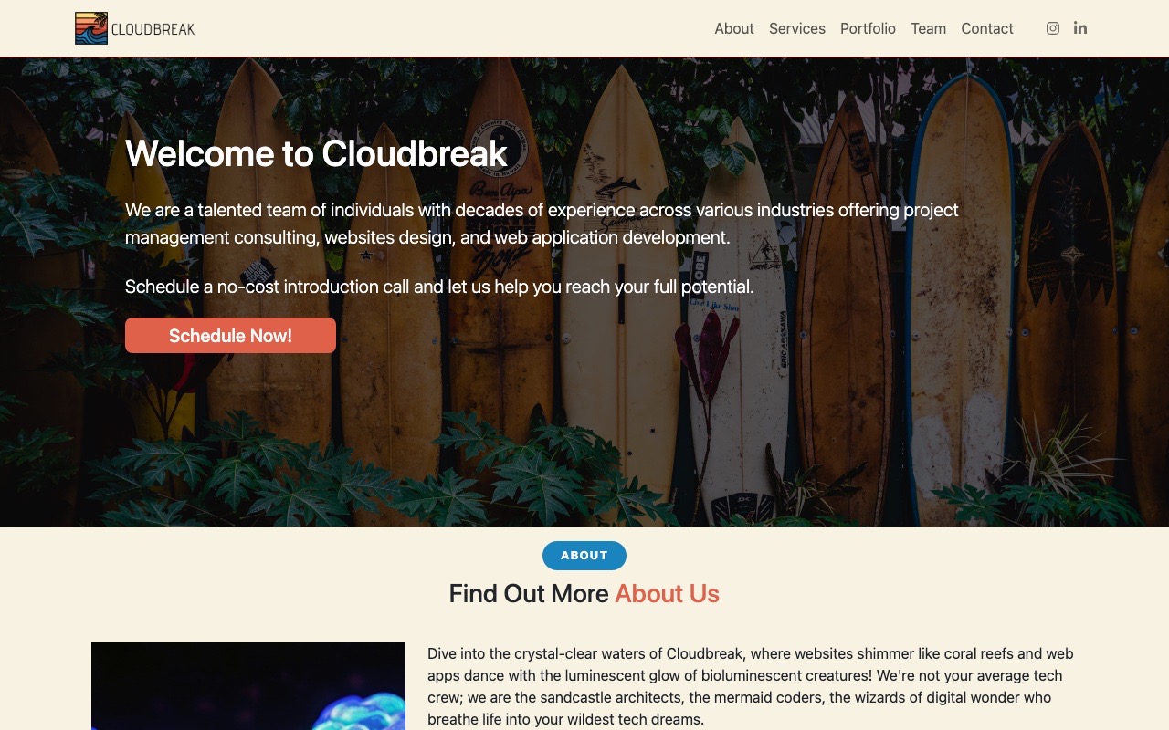 The first Cloudbreak website